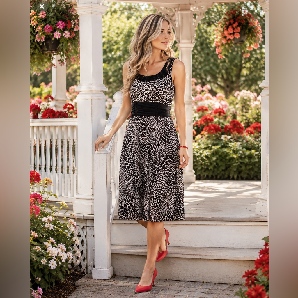 Elegant Perception's Black And White Sleeveless Dress